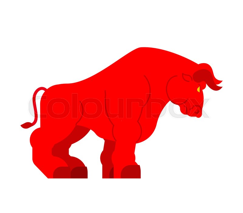 800x702 Bull Red Strong Isolated Big Power Stock Vector Colourbox