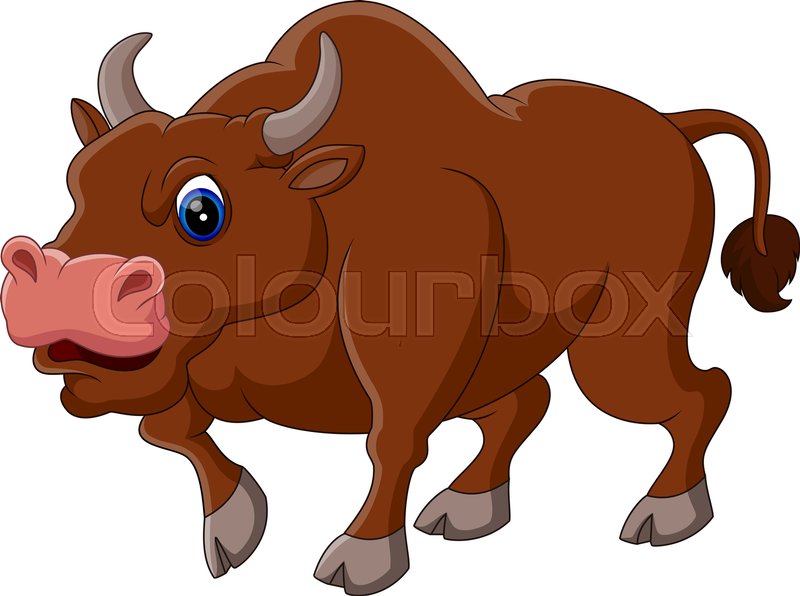 800x596 Illustration Of Strong Bull Cartoon Stock Vector Colourbox