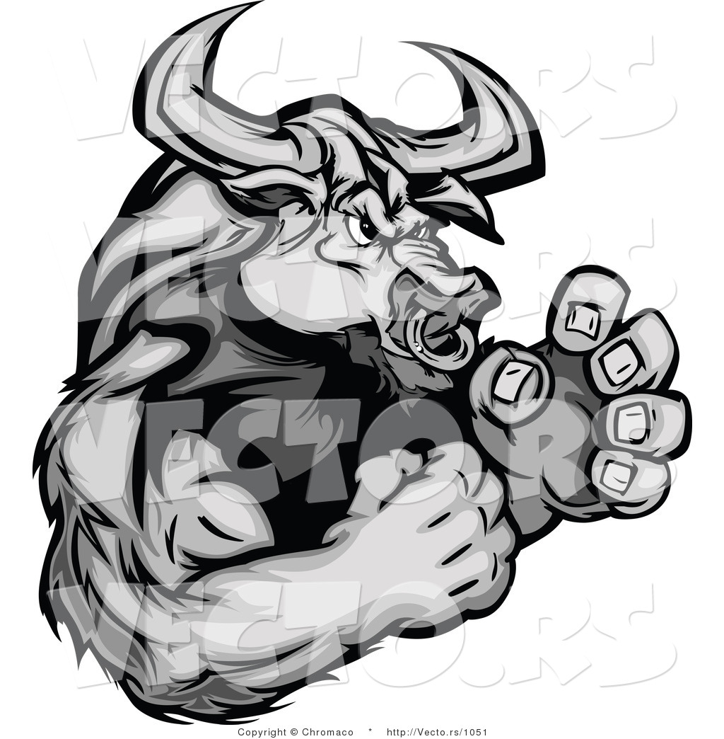 1024x1044 Vector Of A Strong Bull Character Ready To Fight