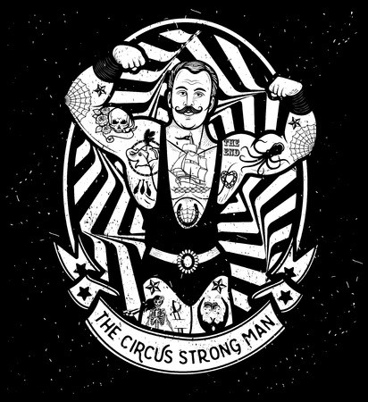 The Strong Man Vector Illustration Illustration Of Circus Star 412x450 The Strong Man Vector Illustration Illustration Of Circus Star