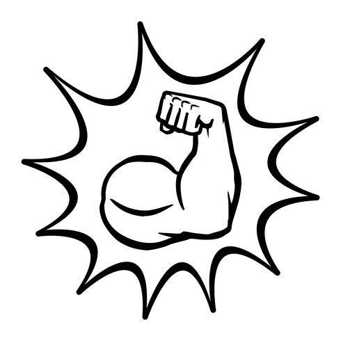 490x490 Strong Bodybuilder Biceps Flex Arm Vector Icon