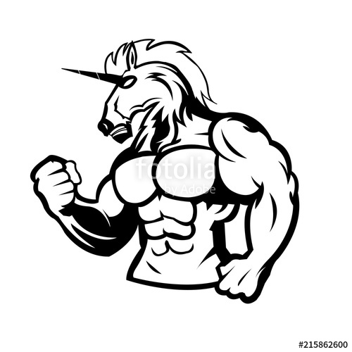 500x500 Strong Unicorn Stock Image And Royalty Free Vector