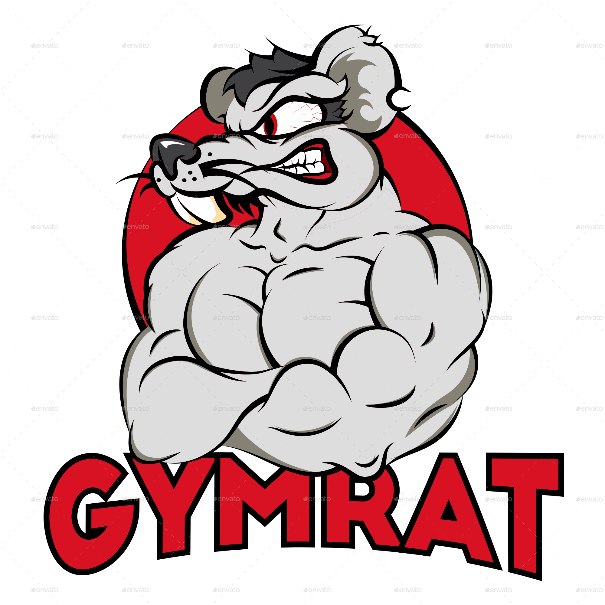 2000x2000 Gymrat Animals In Angry Cartoon, Gym Rat, Illustration Art