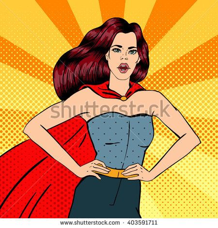 450x470 Pop Art Super Woman Female Hero Strong Female Superhero Vector