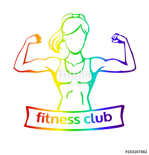 479x500 Vector Illustration With Strong Woman Doing Bicep Curl Fitness