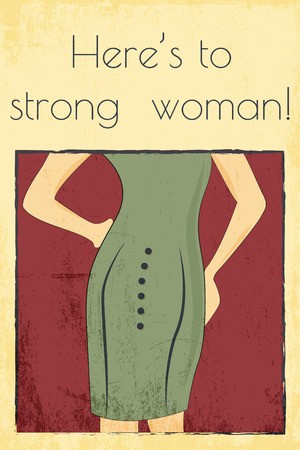 300x450 Strong Woman Background, Illustration In Vector Format Royalty