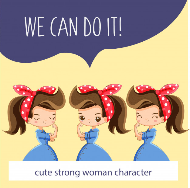 626x618 Cute Strong Woman Cartoon Character Vector Premium Download