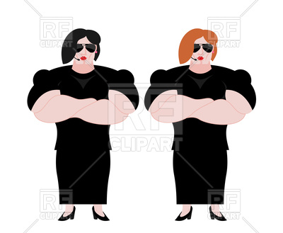 400x329 Female Bodyguard Couple Strong Woman Vector Image Of People