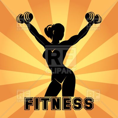 400x400 Fitness Club And Gym Emblem With Strong Woman Vector Image