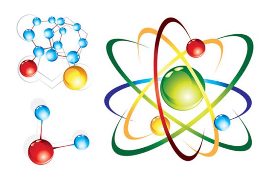 550x368 Molecular Structure Vector Design