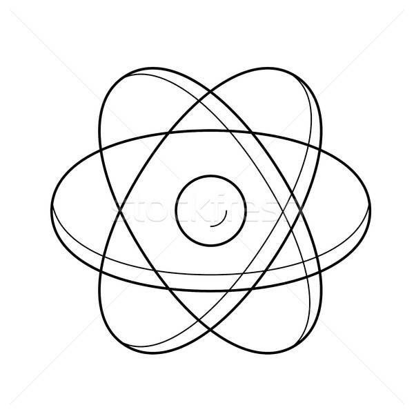 600x600 Atom Structure Vector Line Icon Vector Illustration Andrei