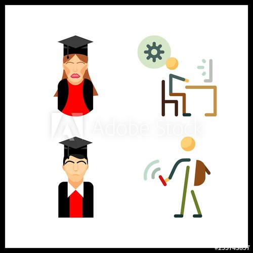 500x500 Graduate Icon Vector Illustration Graduate Set Master