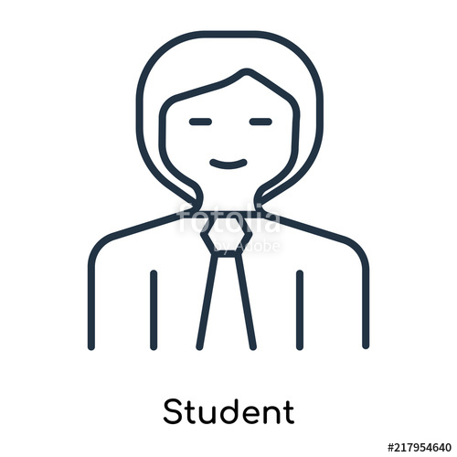 500x500 Student Icon Vector Isolated On White Background, Student Sign