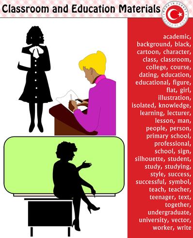 398x490 School Student, Teacher, Silhouette, Cartoon Characters, Boy, Girl