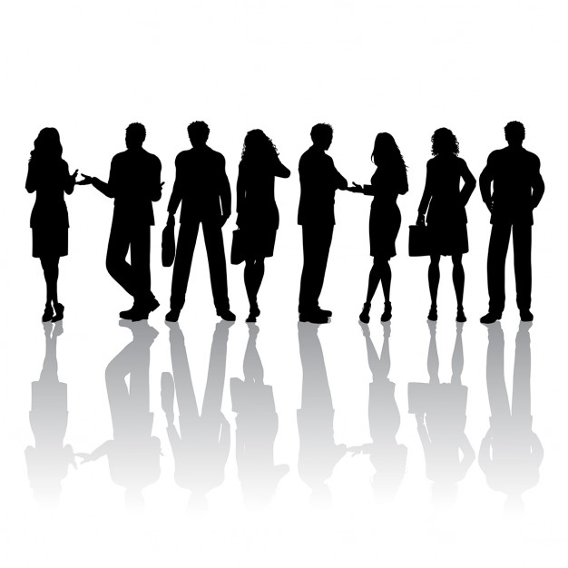 626x626 Silhouettes Of People Talking Vector Free Download