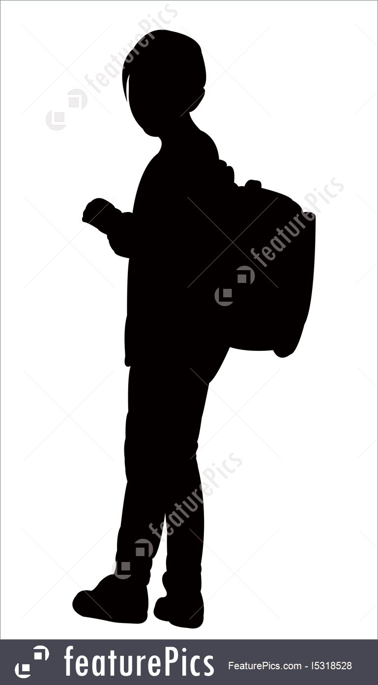 769x1392 A Student Silhouette Vector Stock Illustration