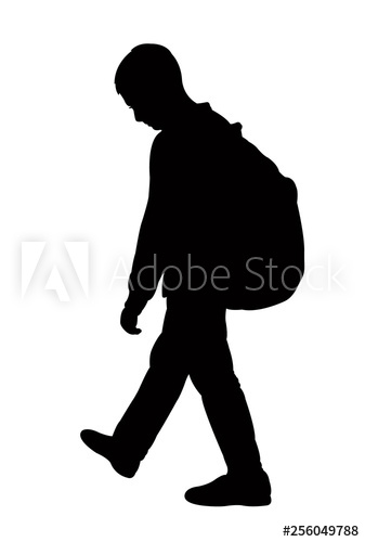 337x500 A Student Boy Body Silhouette Vector