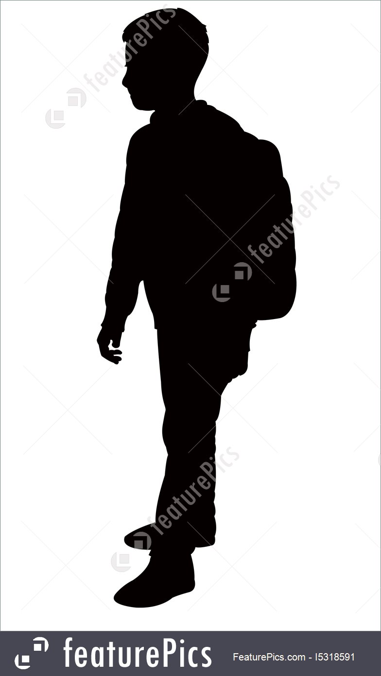 784x1392 A Student Silhouette Vector Stock Illustration