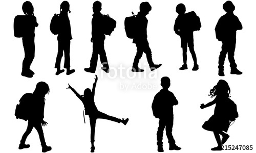 500x300 Back To School Kids Silhouette Kid With Backpack Vector Kid