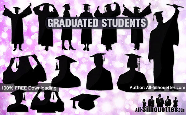 600x372 Free Vector Graduating Students Silhouettes