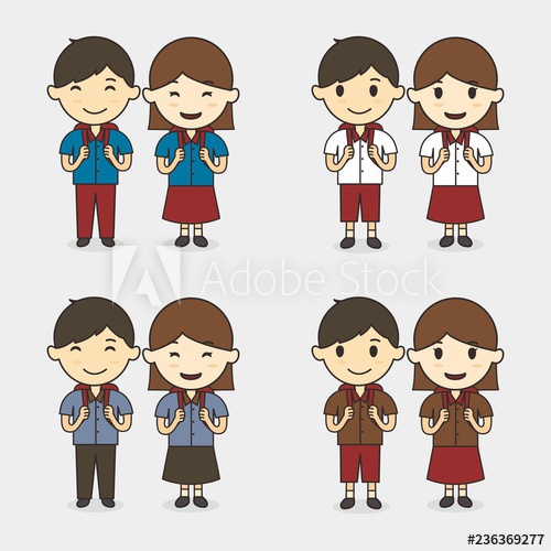 500x500 Student Vector Illustration, Girl And Boy Vector