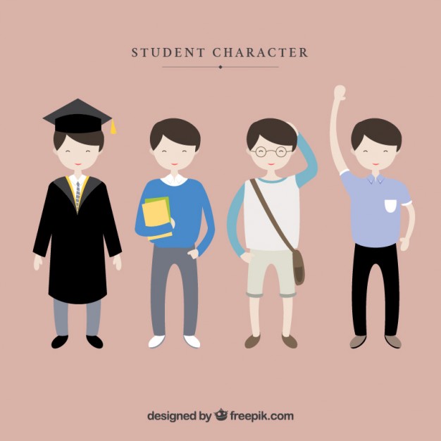 626x626 Male Student Characters Vector Free Download