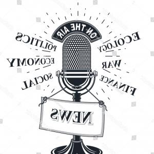 300x300 Retro Studio Microphone Vector Illustration News Hoodamathrun