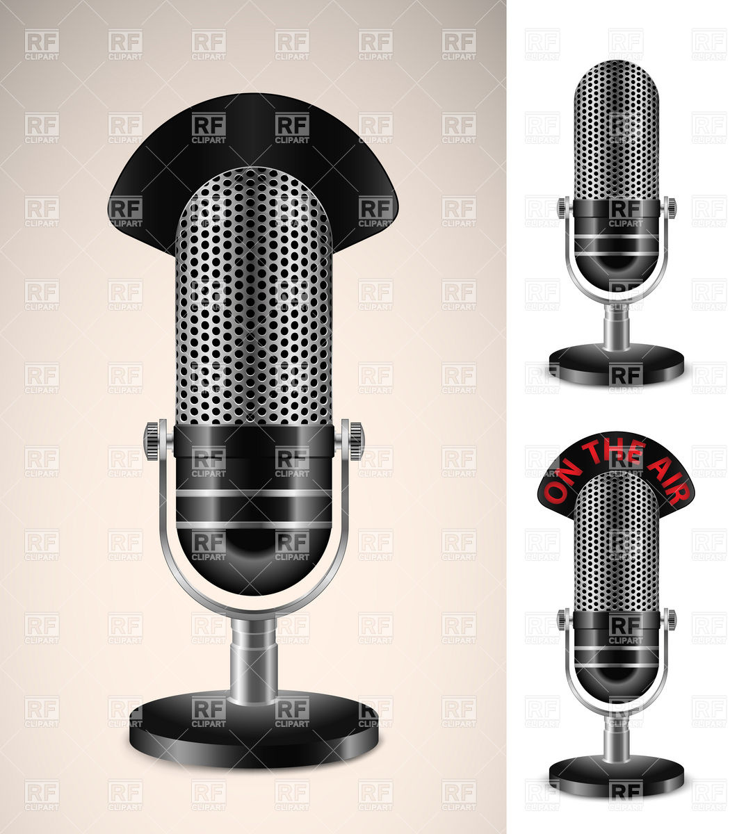 1050x1200 Retro Microphone With On The Air Inscription Vector Image