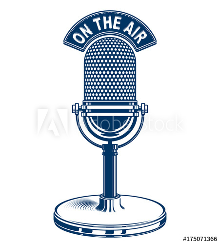 451x500 Retro Studio Microphone Vector Illustration Radio Broadcasting