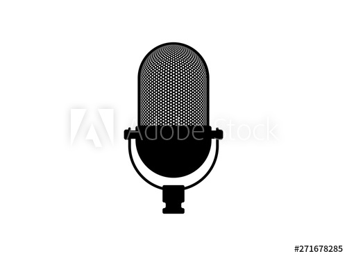 500x369 Retro Vintage Microphone Vector Mic Silhouette Music, Voice