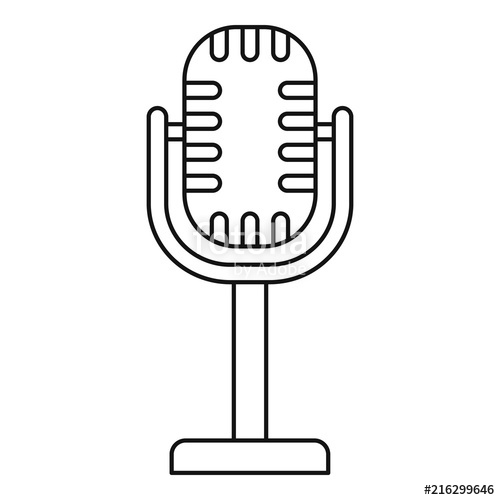 500x500 Studio Microphone Icon Outline Studio Microphone Vector Icon