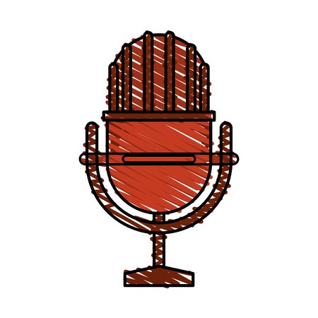 450x450 Colorful Crayon Silhouette Of Studio Microphone Vector