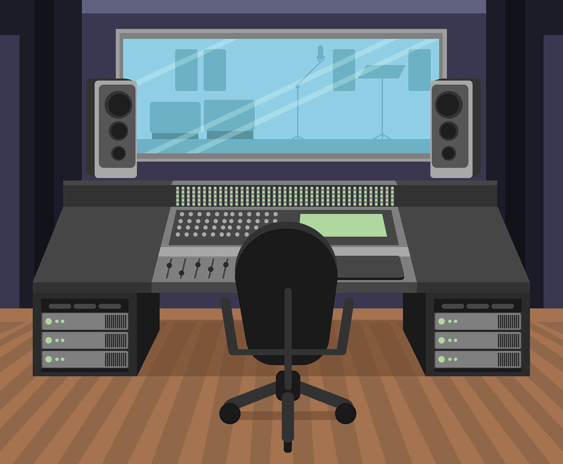 1136x936 Recording Studio Desk Vector Vector Art Graphics