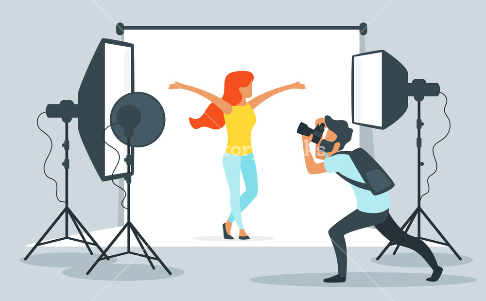 1000x619 Vector Flat Style Illustration Of Photo Equipment In Photography