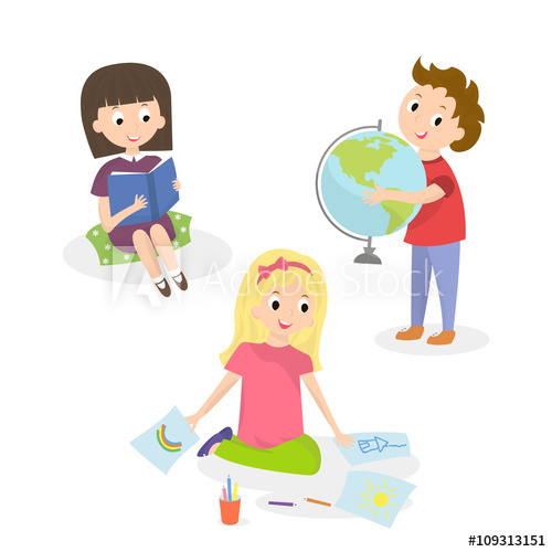 500x500 Kids Doing Different Activities Children Painting And Study