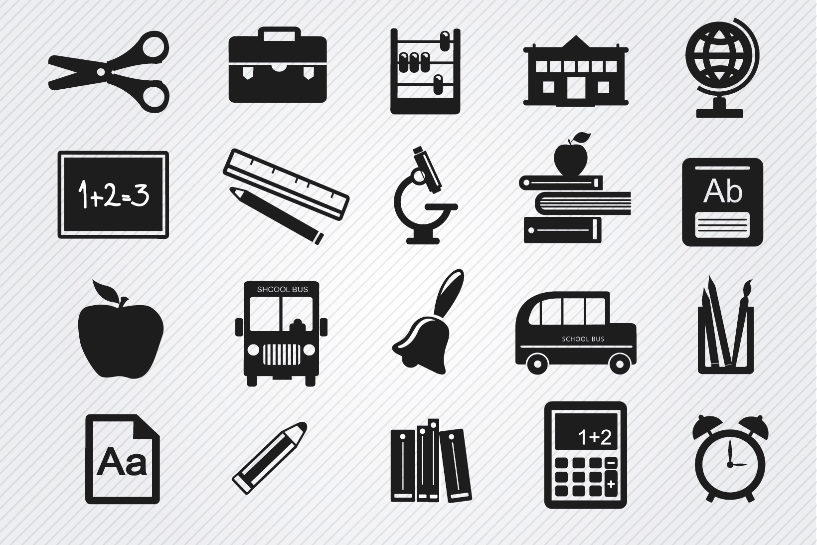 1639x1093 Study Objects Icons Set