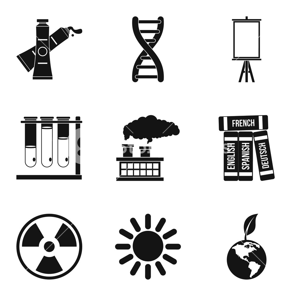 1000x1000 Environment Study Icons Set Simple Set Of Environment Study