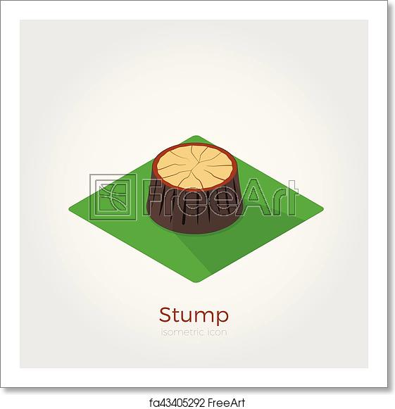 561x581 Free Art Print Of Stump Isometric Vector Illustration Cutted Down