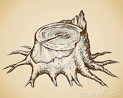 400x318 Old Tree Stump Vector Sketch Knittingcrocheting In Tree