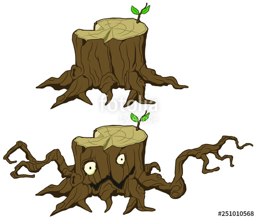 500x427 Tree Stump Monster Cartoon Stock Image And Royalty Free Vector