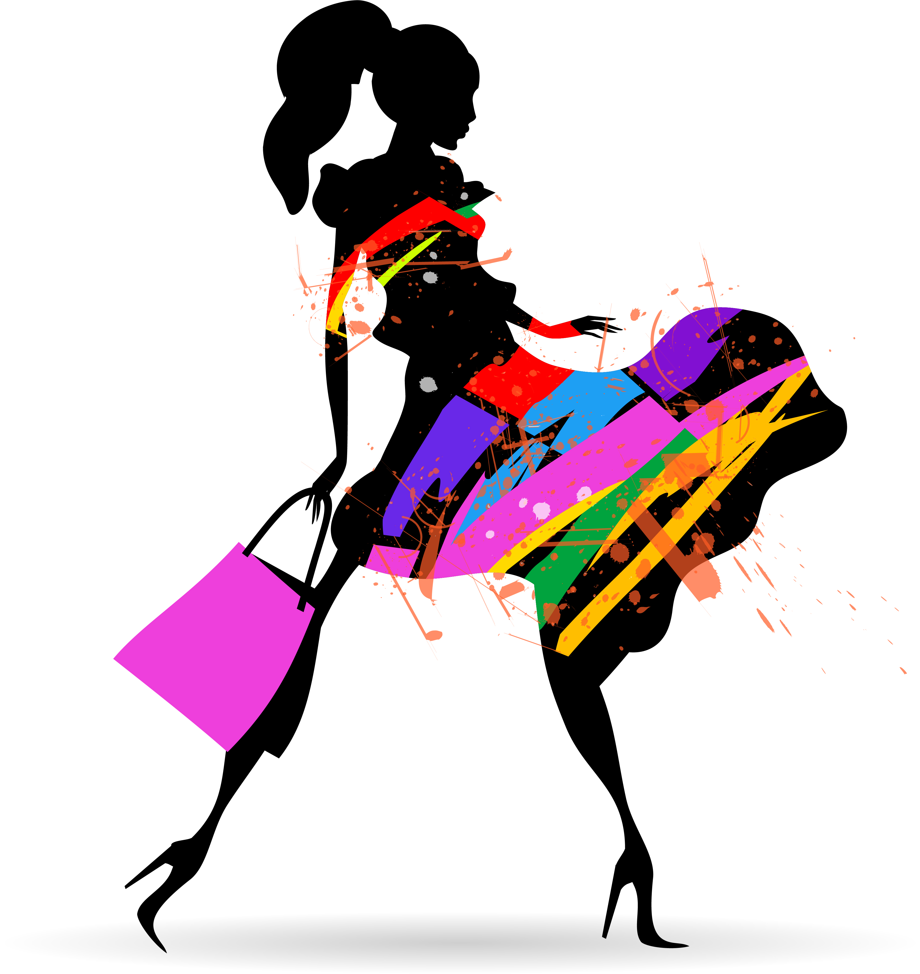 3625x3838 Fashion Girl With Shopping Vectors Free Download