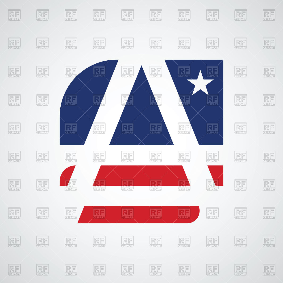 1200x1200 Letter A In American Flag Style Vector Image Of Objects Antkevyv