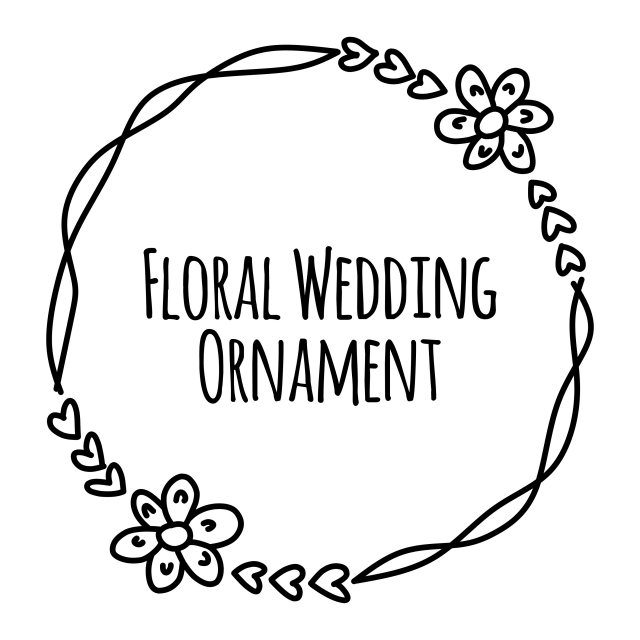 640x640 Beauty Wedding Invitation Floral Ornament Doodle Style Vector