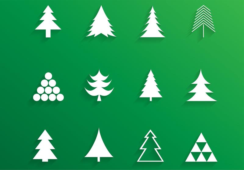Simple Christmas Tree Vector Pack 800x560 Simple Christmas Tree Vector Pack