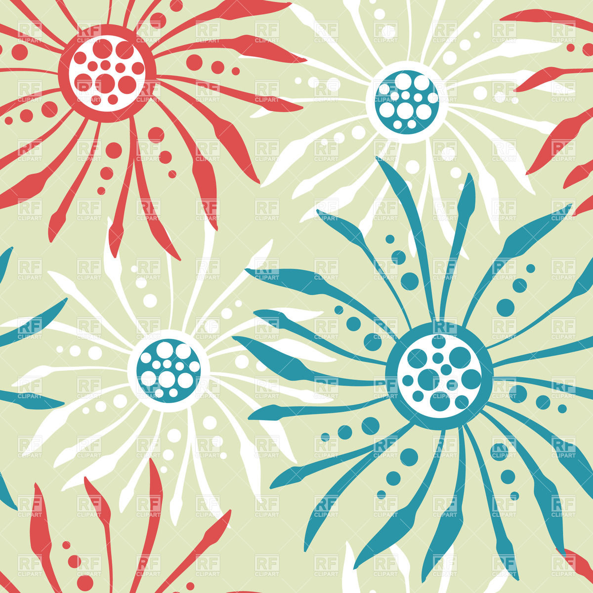 1200x1200 Seamless Background With Stylized Flowers Vector Image