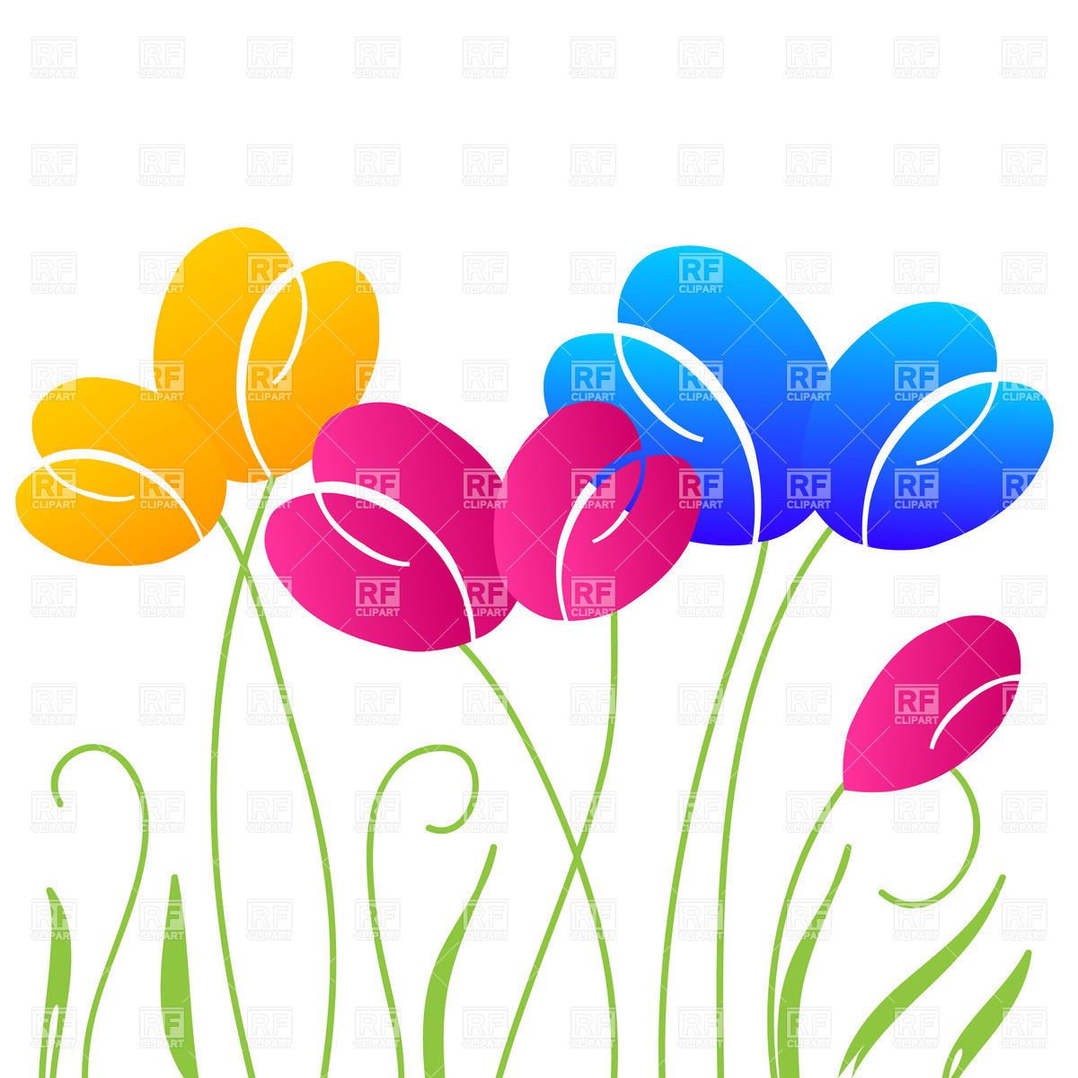 1200x1200 Simple Stylized Tulip Flowers Vector Image Of Plants And Animals