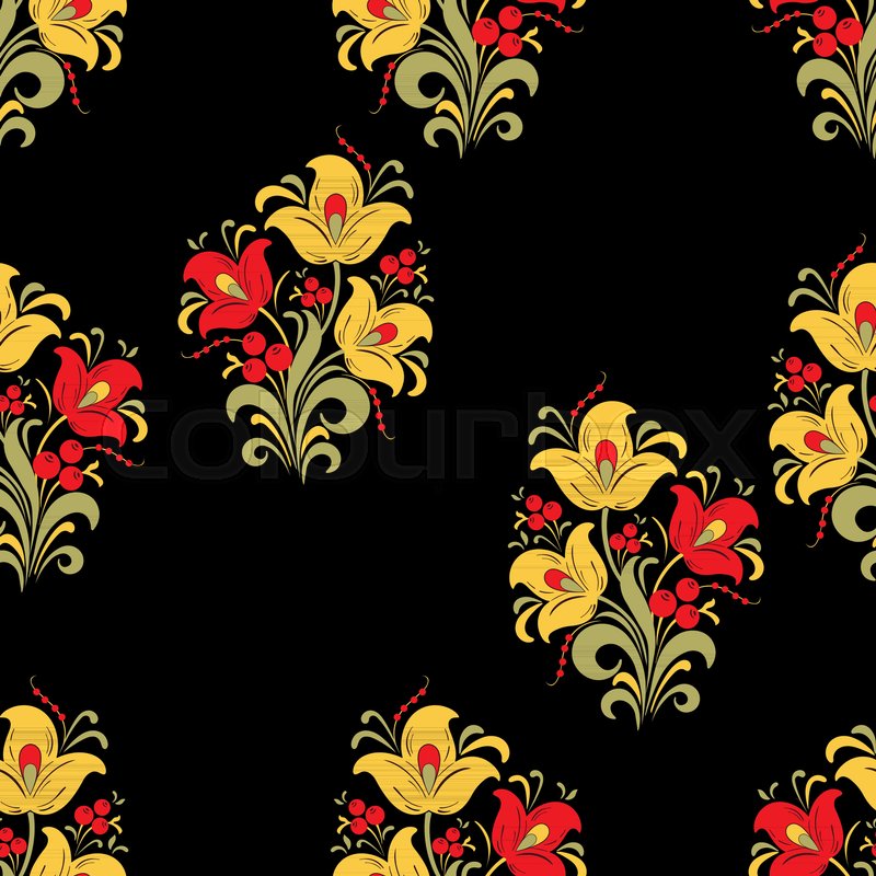 800x800 Abstract Stylized Flower Seamless Stock Vector Colourbox