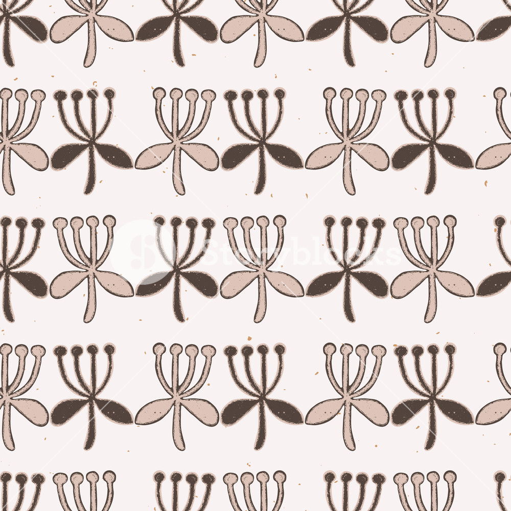 1000x1000 Stylized Flower Stripes Seamless Vector Pattern Folk Art Floral