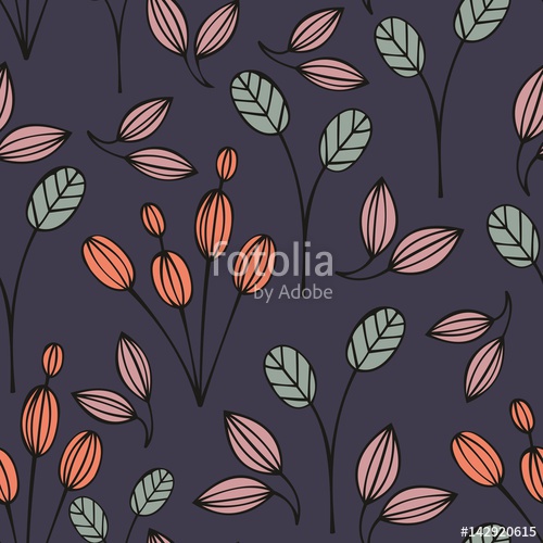 500x500 Stylized Flowers Vector Seamless Pattern For Design