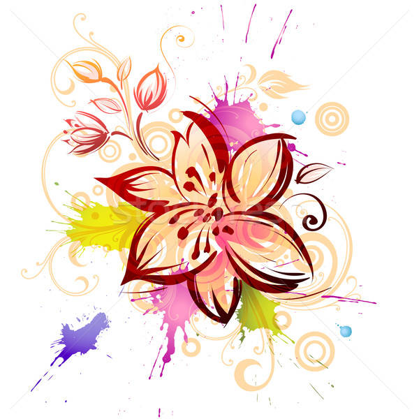 600x600 Stylized Lily Flower Vector Illustration Misha